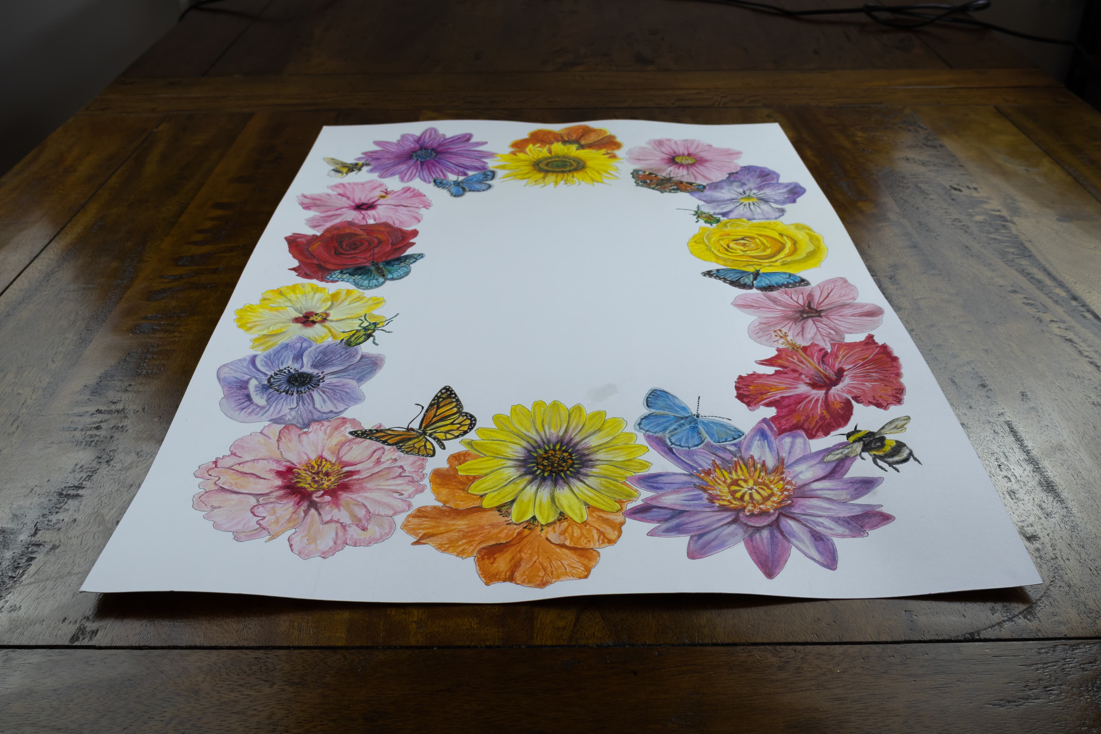 Summer Flowers ketubah design featuring summer flowers